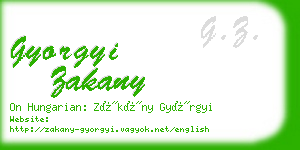 gyorgyi zakany business card